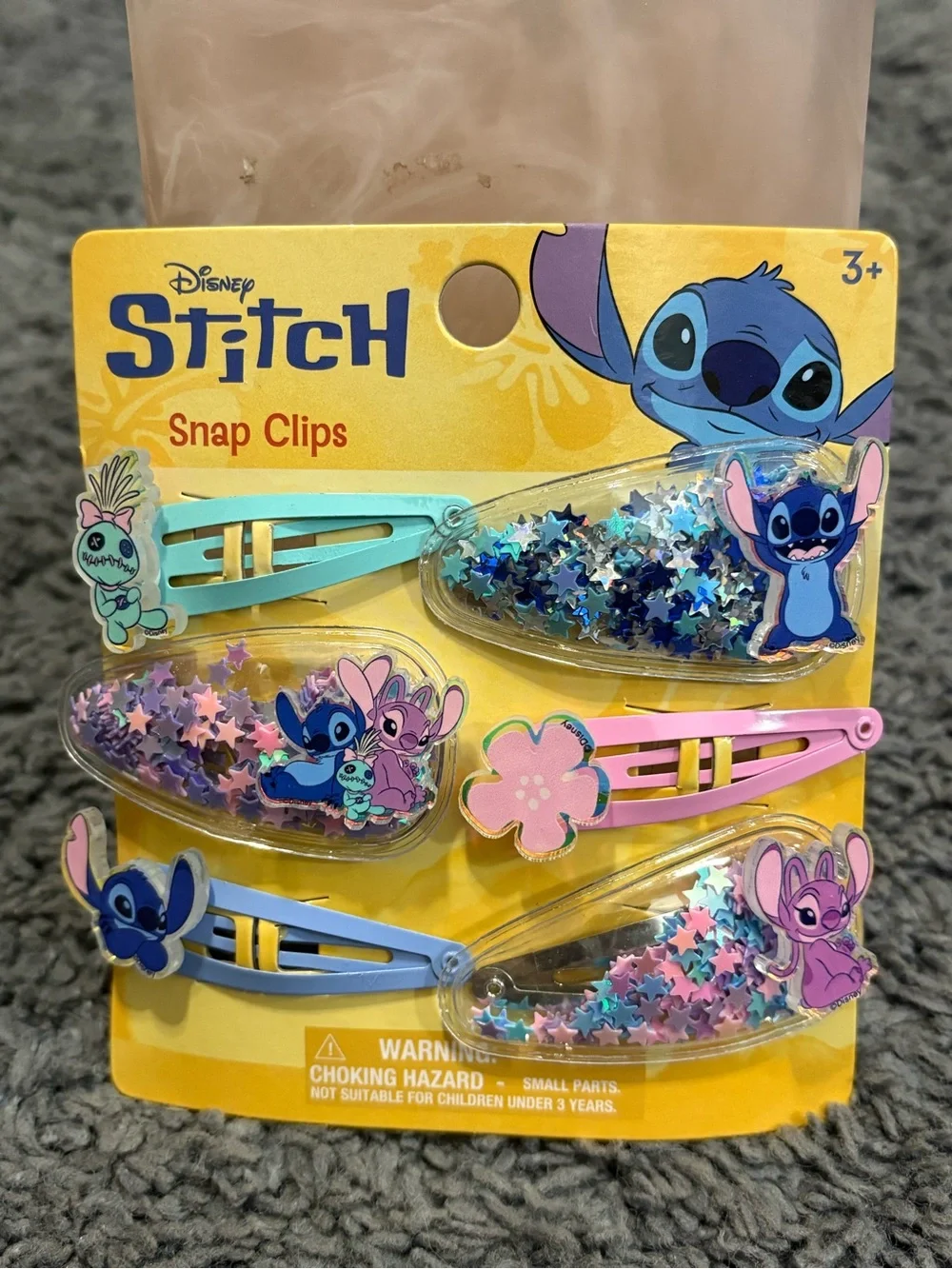 NWT Disney’s Stitch hair snap clips
